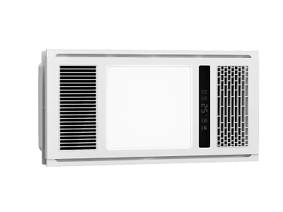 White Ceiling Mounted Bathroom Heater With Digital Temperature Display And Ventilation Grille 3d model