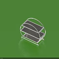 White Metal Three Tier Display Shelf On Green Surface For Small Items