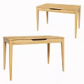 Simple Wooden Desk With Single Drawer And Slim Leg Design For Home Office