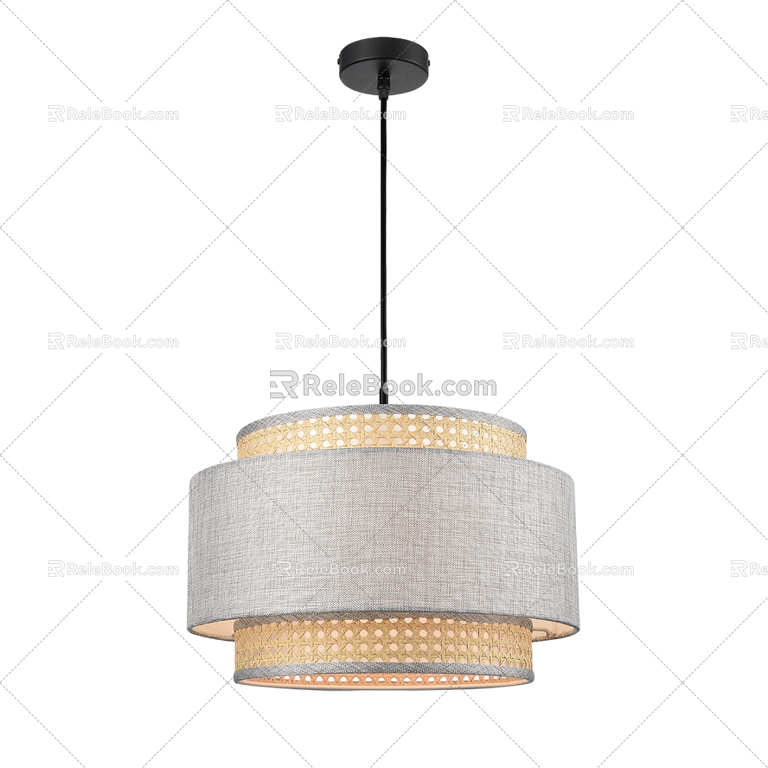 Modern chandelier rattan chandelier 3d model