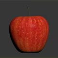 Fresh Red Apple With Shiny Surface Yellow Specks And Stem As Daily Living Item