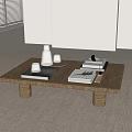 Modern Middle Ancient Solid Wood Coffee Table 3d model