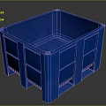 Blue Plastic Storage Bin for Household Organization and Everyday Use with Durable Design 3d model