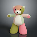 Colorful Stuffed Teddy Bear With Pastel Colored Arms Legs And Body