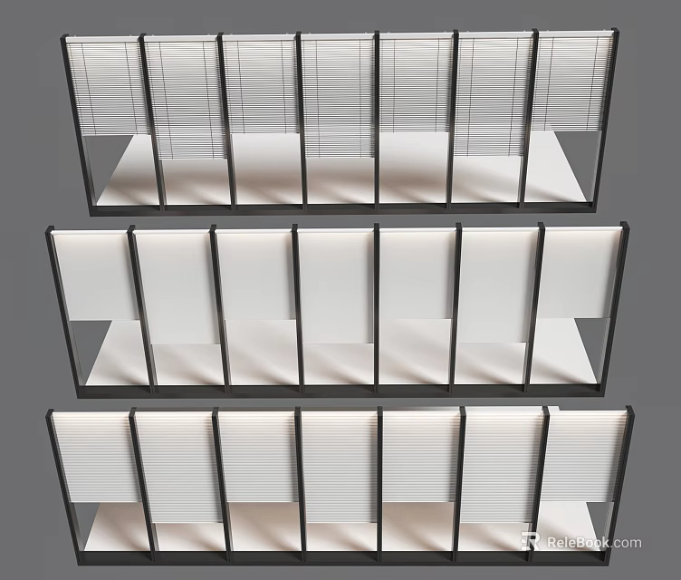 Floor To Ceiling Windows With Various Designs And Details 3d model 