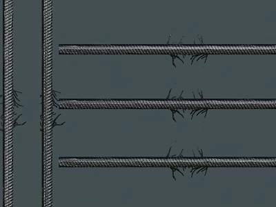 Gray Background With Horizontal Metal Bars And Black Vine Patterns 3d model