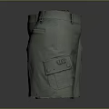 Functional Green Cargo Shorts With Multiple Pockets And Zipper Detail Design 3d model