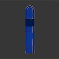 Blue 3D Printed Structural Component With Triangular Pattern And EVIL Text