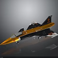 Space Themed Orange Black Fighter Jet Model With Red Logo And Cockpit