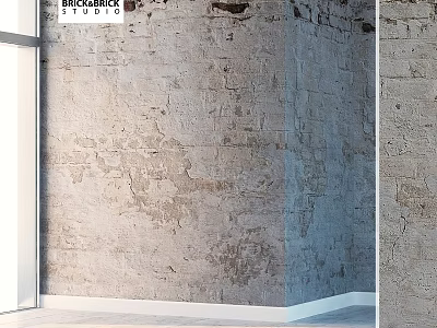 Brick Block Wall Component With Textured Surface For Rustic Modern Interior Design 3d model