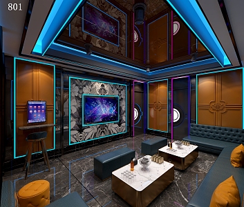 KTV private room KTV single room light luxury KTV 3d model