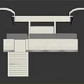 Modern Architectural Design With White Extended Roof And Linear Aligned Units