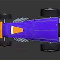 Futuristic Purple And Orange Racing Car With Streamlined Body And Large Wheels