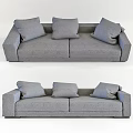 Modern Gray Two-Seater Sofa With Soft Fabric And Comfortable Cushions 3d model