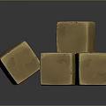 Natural Wooden Stone Cubes Arranged from Left with Gradually Increasing Stack on Gray Background 3d model