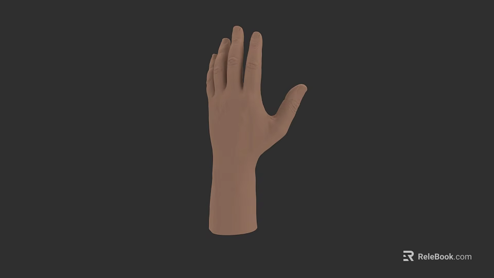 Realistic 3D Model Cup Held By Human Hand On Dark Background 3d model 