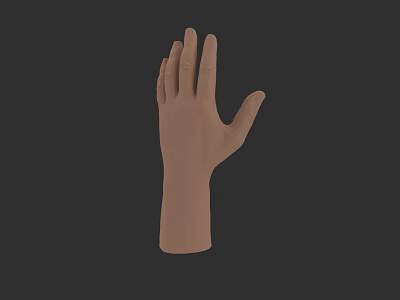 Realistic 3D Model Cup Held By Human Hand On Dark Background 3d model