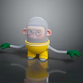 3D Cartoon Game Movie Character With Transparent Helmet Yellow Pants Green Gloves And Outstretched Arms