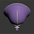 Purple Tactical Weapon Helmet With Gold Accents Textured Surface And Strap Design