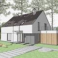 Modern single-family villa homestay building wooden house 3d model