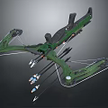 Green Tactical Crossbow With Arrows Bowstring Stock And Metal Components