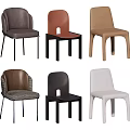 Modern Dining Chairs with Various Designs Different Colors and Material Options 3d model
