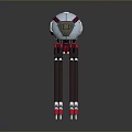 Bioinspired Robot Character With Spherical White Head And Red Mechanical Legs Design