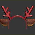 Red Antlers Headband With Orange Ears Cute Decorative Daily Life Accessory