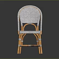 Stylish Wicker Chair With Wooden Frame And Woven Seat Backrest Design