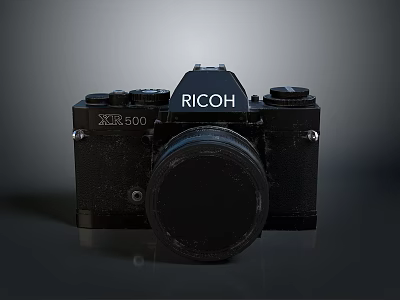 Vintage RICOH XR 500 35mm Film Camera With Classic Analog Design 3d model