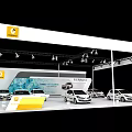 Renault Car Exhibition Booth With Displayed Vehicles And Lighting Setup 3d model