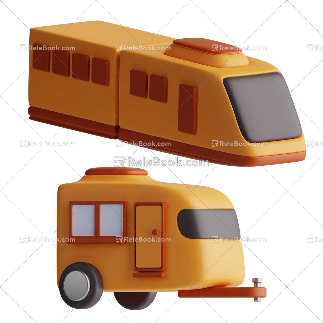 Train Motor Vehicle Cartoon Motor Vehicle Toy Car 3d model