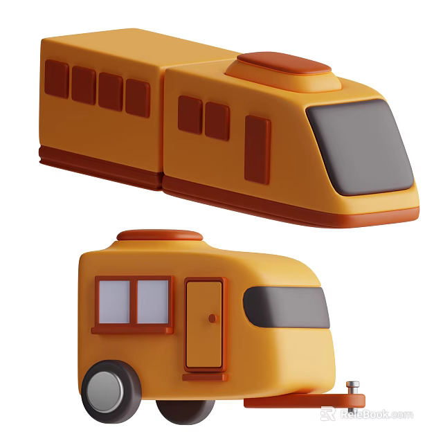 Yellow High Speed Train Model With Stylish Streamlined Design Windows And Door Details 3d model 