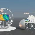Huawei 5G Exhibition Display Shelves Showcasing Electronic Products And Digital Devices