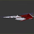 Futuristic Red And White Sci Fi Spacecraft Model With Sharp Wings And Aerodynamic Design 3d model