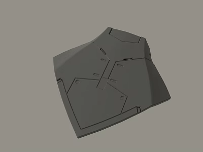 Grey Irregular Shaped 3D Model Featuring Geometric Lines And Markings 3d model