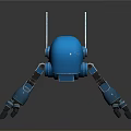 Blue Robot 3D Model Featuring Mechanical Arms And Metallic Body Design 3d model