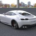 White Luxury Sports Car With Sleek Aerodynamic Design And Red Interior