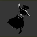 Fantasy Female Character In Red Robe With Golden Accents And Dynamic Pose