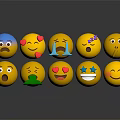 Modern expression package WeChat expression package cartoon expression 3d model