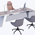 Modern Office Desk Boss Desk Computer Desk 3d model
