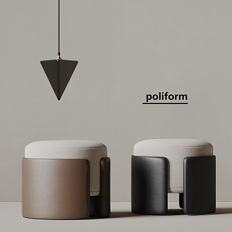 poliform modern sofa stool leather sofa stool 3d model