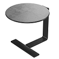 Modern Black Metal Side Table With Two Circular Tabletops And Sturdy Frame 3d model