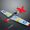 Silver Model Airplane With Red Yellow Accents Blue Star Emblems And 88-43 Fuselage Number