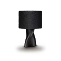 Stylish Black Table Lamp With Fabric Shade And Unique Twisted Base Design
