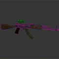 Classic Assault Rifle With Wooden Stock Metal Barrel And Attached Scope
