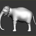 Realistic Grey Elephant Standing With Detailed Textured Skin On Neutral Background