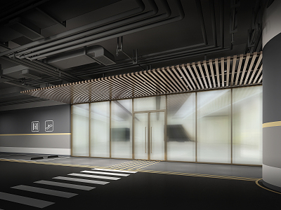 Modern Garage Grille Garage 3d model