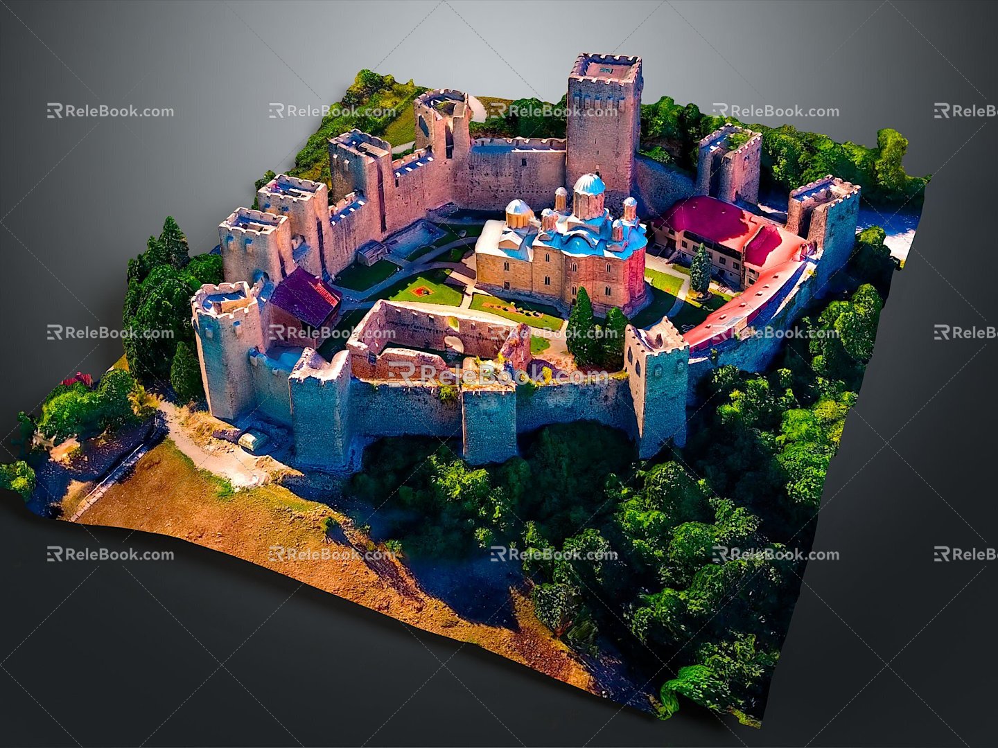 Modern Castle Cartoon Castle Animation Castle Fortress 3d model