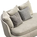 Modern Beige Multi Seat Sofa With Soft Fabric Gray And Patterned Decorative Pillows 3d model